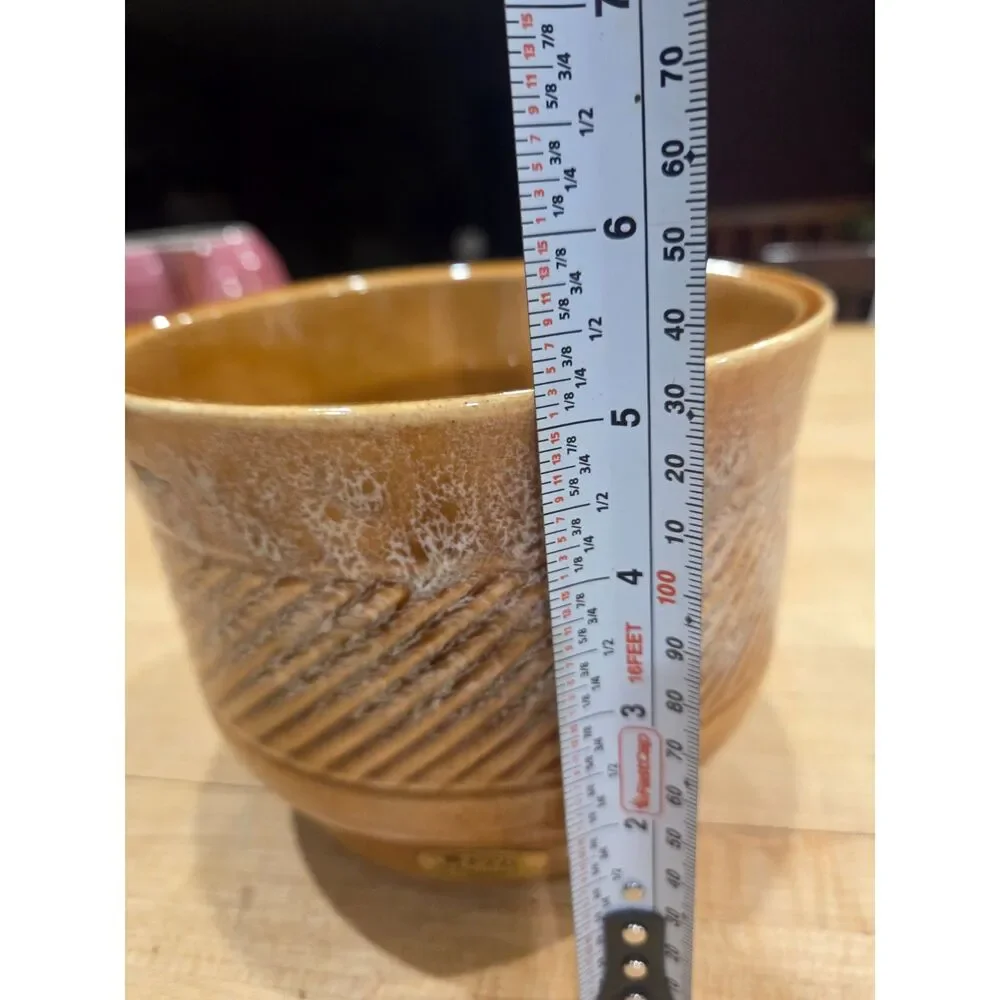 Vintage 1979 Haeger Pottery FTD Tan Brown Foam Drip Glaze Ceramic Planter